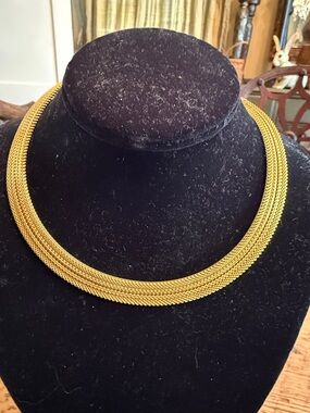 Classic Gold Multi-Strand Mesh Collar Necklace - Women Jewelry only one strand